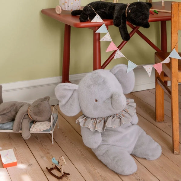 Elefant Plüsch Gross Blau-Grau