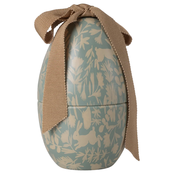 Easter egg for filling, medium dusty blue 