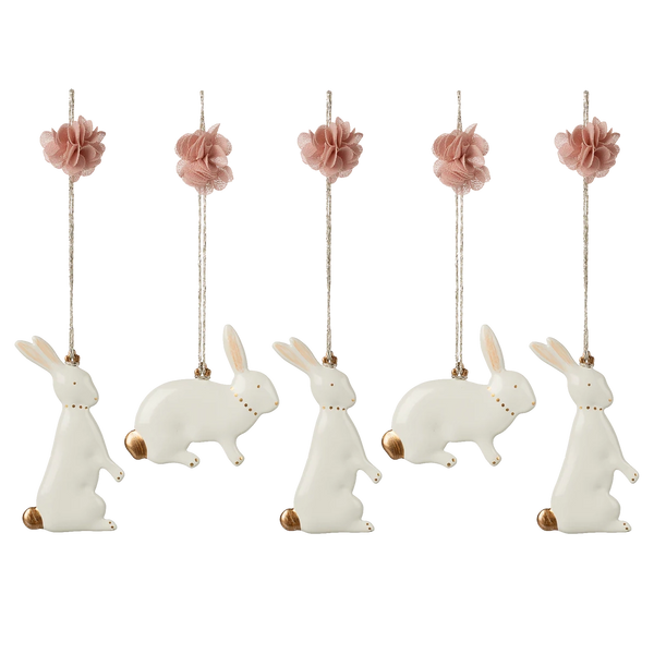Metallornamente Osterhase - 5 Stk.