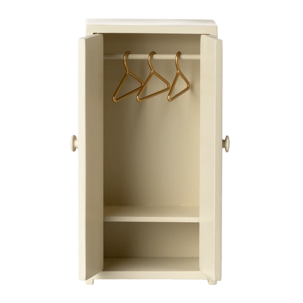 Holz Kleiderschrank Maus Cream