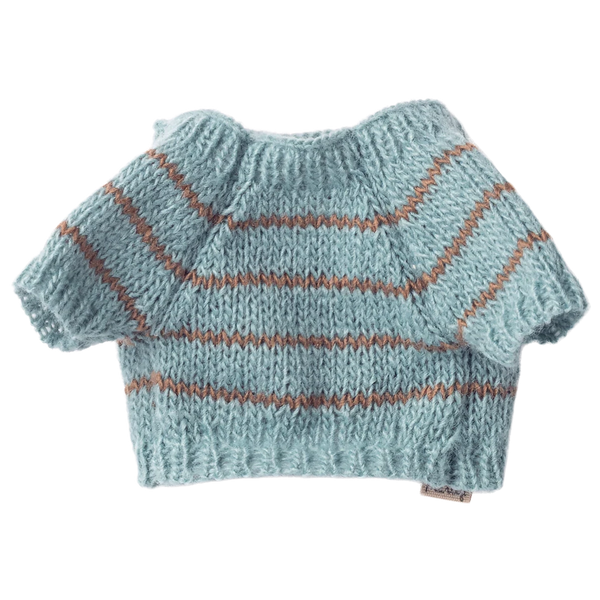 Gestrickter Pullover für Welpe Dusty Blau