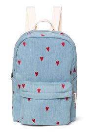 Denim Hearts Midi Backpack