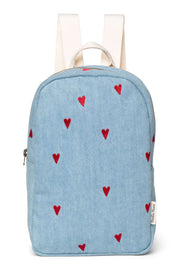 Denim Hearts Mini Rucksack