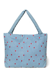 Denim Hearts Mom Bag