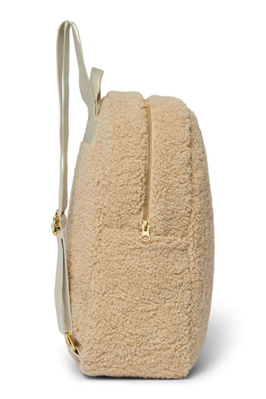 Studio Noos Kinderrucksack Ecru Teddy mit geöffnetem Hauptfach