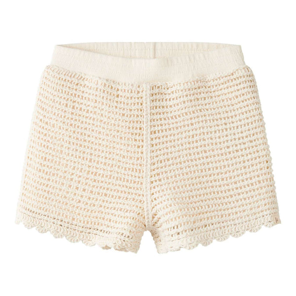 Lil'Atelier Strick-Shorts Coconut Milk – Vorderansicht