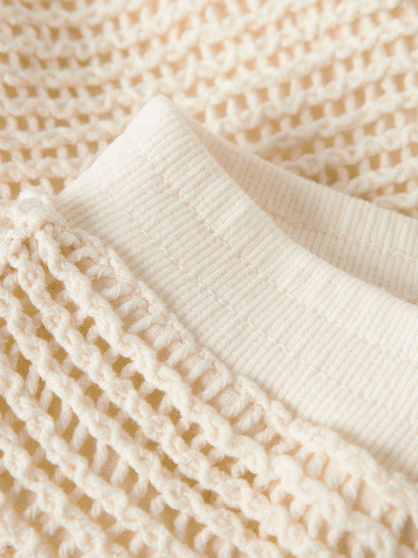 Lil'Atelier Strick-Shorts Coconut Milk – Rückansicht