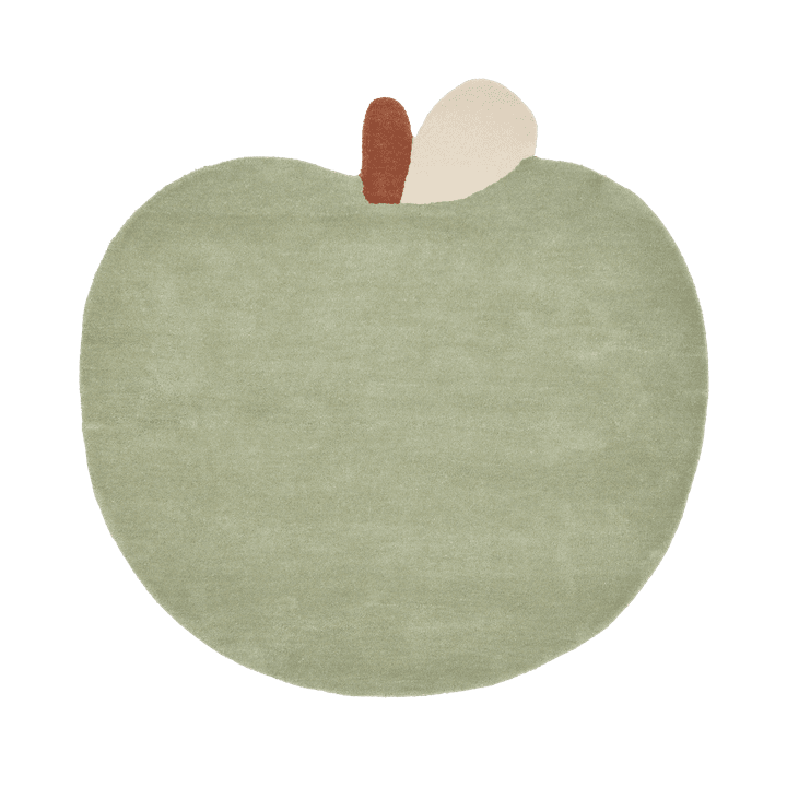 ferm LIVING Apple Tufted Teppich Tea Green in Apfelform, 110 × 110 cm