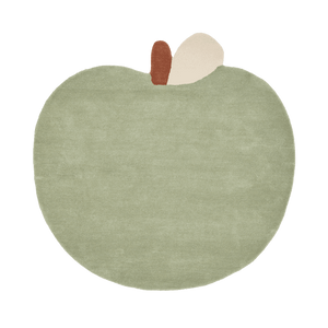 ferm LIVING Apple Tufted Teppich Tea Green in Apfelform, 110 × 110 cm