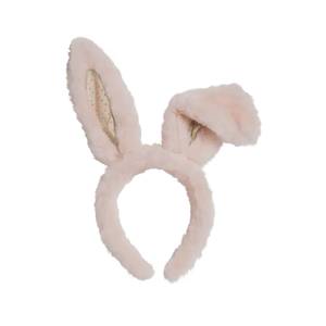 Fluffige Hasenohren-Haarreif Pink