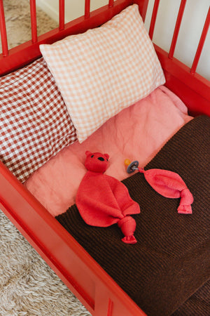 Hvid Babydecke Gaston Dark Brown aus italienischer Merino-Lammwolle