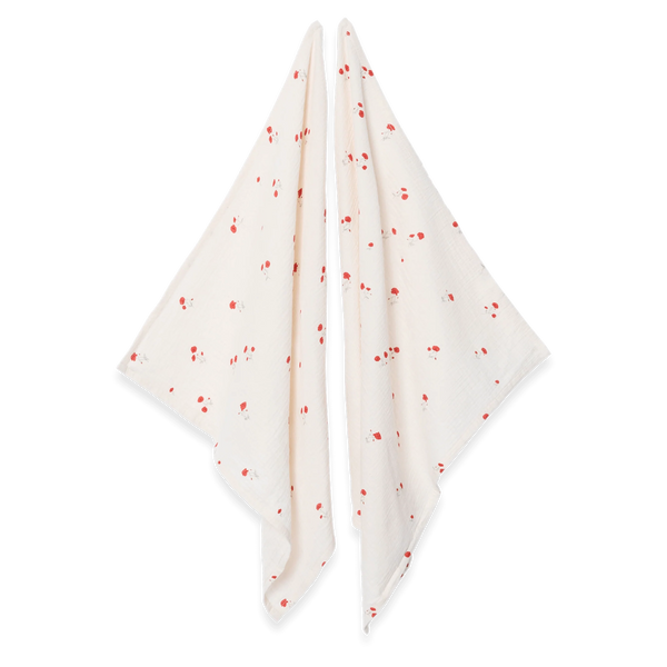 2-Pack Musselindecke Klein Poppy