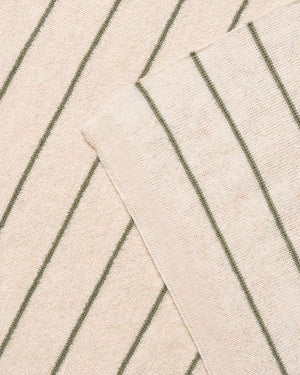 Babydecke Harry von Hvid in Cream und Artichoke, zweifarbige Stricktechnik