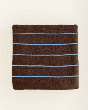 Hvid Babydecke Harry Dark Brown/Light Blue
