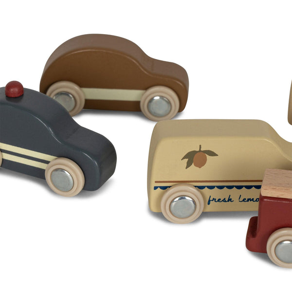 9 pcs. Mini wooden cars