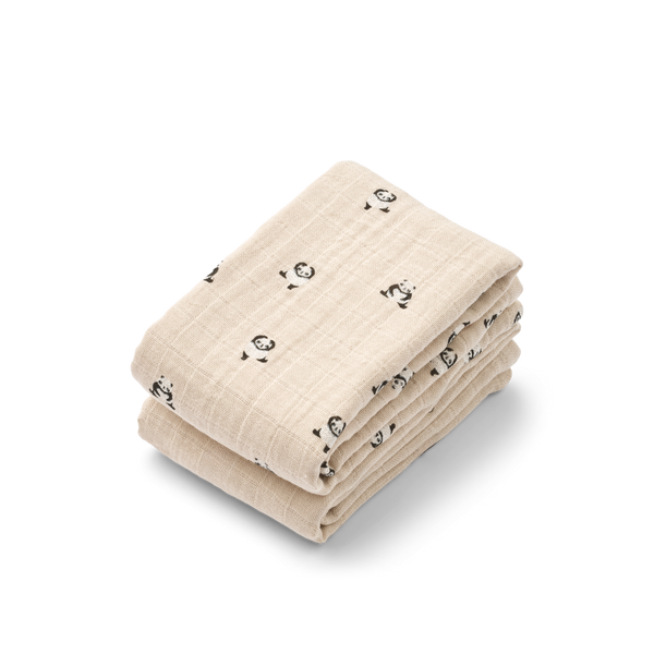 2-Pack Muslin Cloths Mini Panda / Sandy