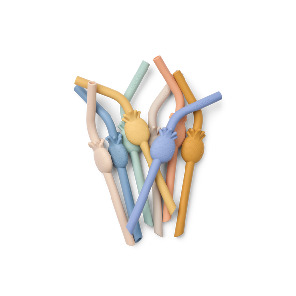 8-Pack Carlson Silicone Straws Pineapple 