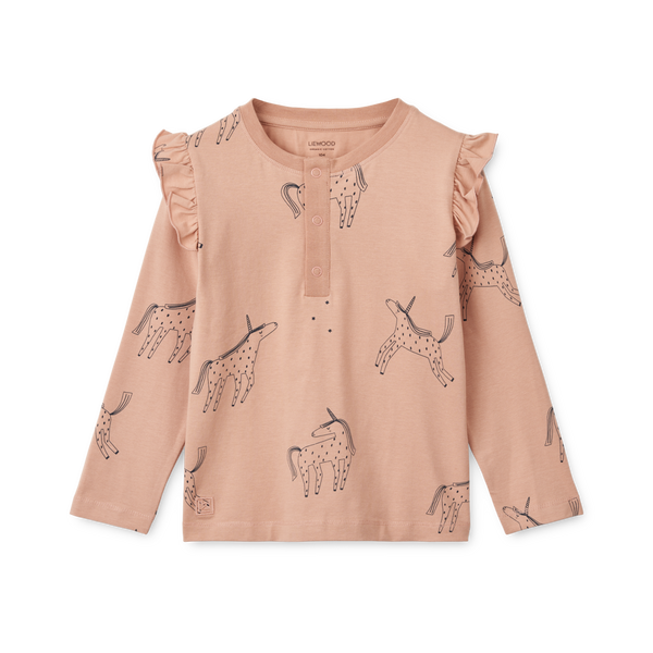 Wilhelm Ruffled Pyjamas Unicorn Pale Tuscany