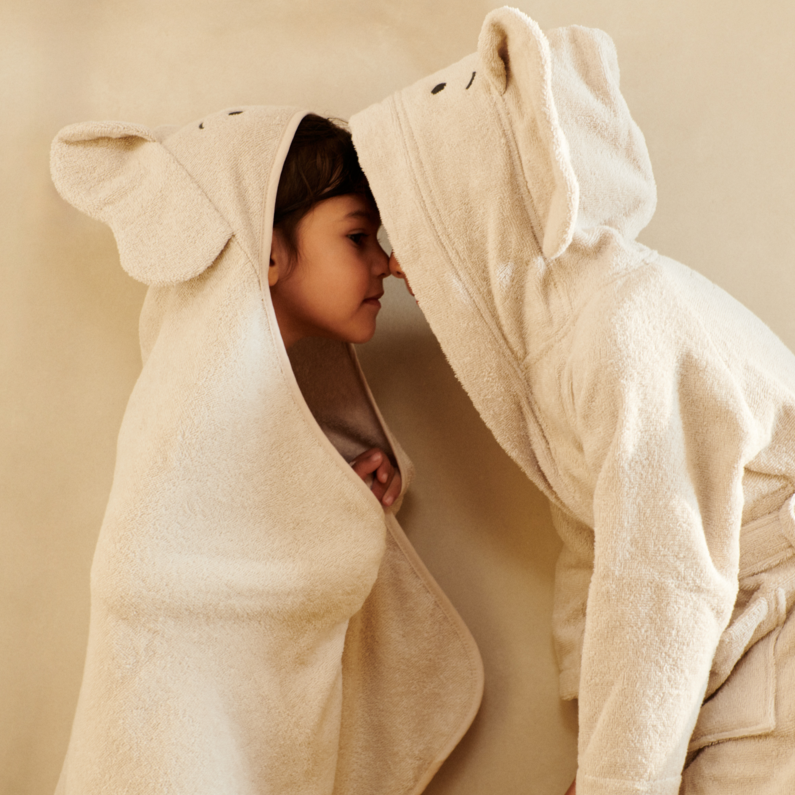 Albert hooded bath towel Elephant Sandy organic quality Beluga Kids