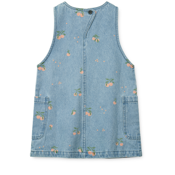 Angelica Jeanskleid Peach Light blue denim