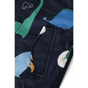 Liewood Manu Regenset Dino Roar Classic Navy – Rückansicht