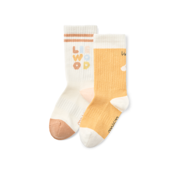 2-Pack Socken Annette Light Apricot / Creme