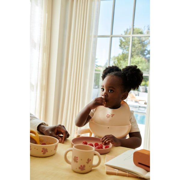 2-Pack Ember Silikon-Lätzchen Mini Butterfly / Apple blossom