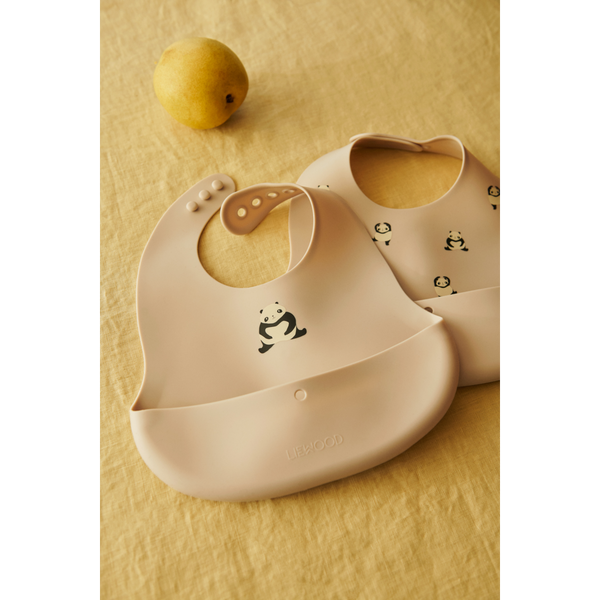2-Pack Ember Silikon-Lätzchen Mini Panda