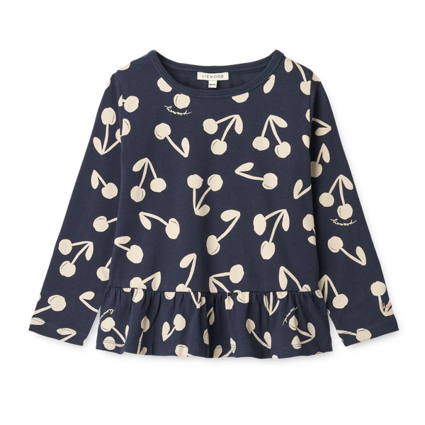 Margit Langarmshirt Cherry blossom / Classic navy
