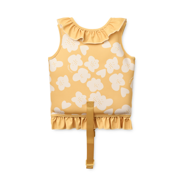 Dove Swim Vest with Ruffles Flower / Lemon Yellow