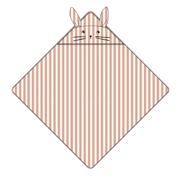 Albert Kaputzen-Badetuch Coral blush / creme de la creme stripe