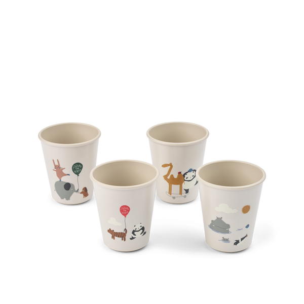 4-Pack Lana Trinkbecher Around the world