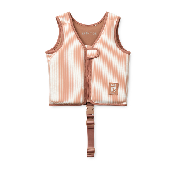 Dove Seersucker Swim Vest Stripe Pale Tuscany / Creme de la Creme