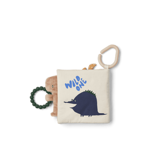 Stoffbuch Fey mit Dino-Motiven, aufgeschlagene Seiten