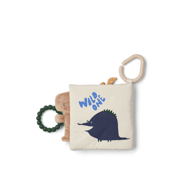 Stoffbuch Fey mit Dino-Motiven, aufgeschlagene Seiten