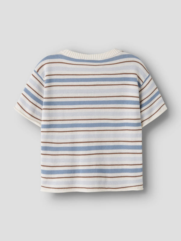 Strickshirt Coconut Milk / Dusty Blue