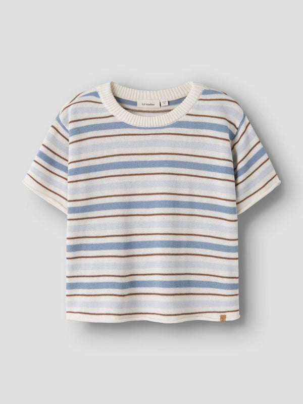 Strickshirt Coconut Milk / Dusty Blue