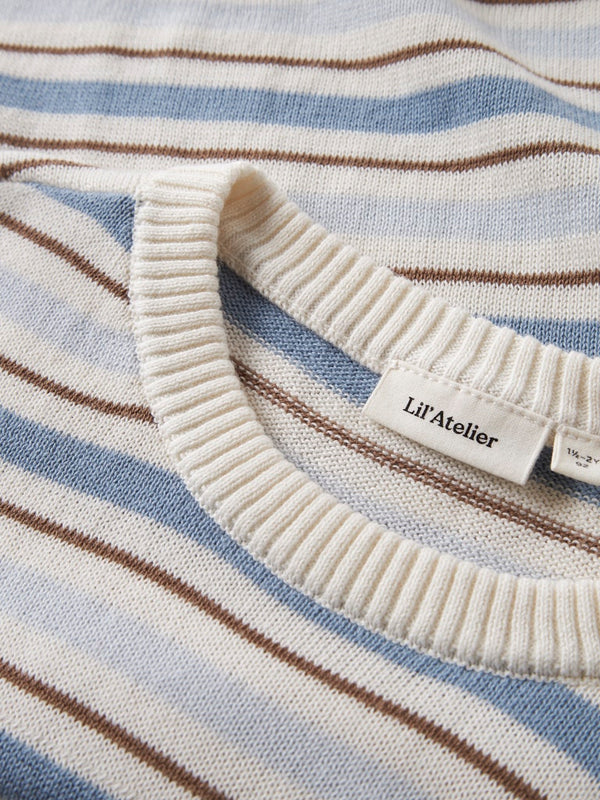 Strickshirt Coconut Milk / Dusty Blue