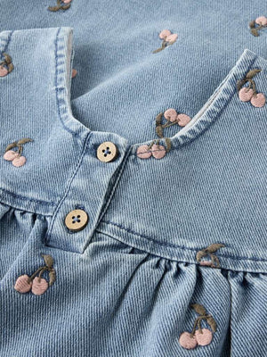 Lil'Atelier Denim-Kleid Spencer Cherry – Rückansicht