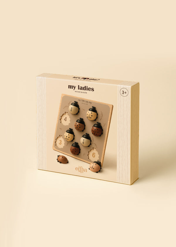 XL Holz Zähl-Puzzle Ladybug