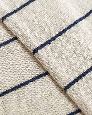 Igor Schal Cream/Blue von Hvid im Strickdetail