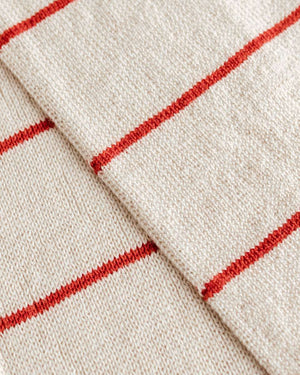 Strickdetail des Igor Schals Cream/Red von Hvid