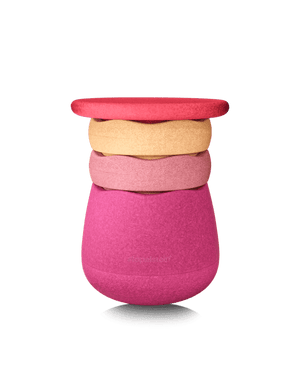 Stapelstein Dynamic all Flowers – modularer Hocker mit Base in Pink