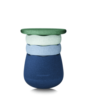 Stapelstein Dynamic all Waters & Greens – modularer Hocker in Blau- und Grüntönen