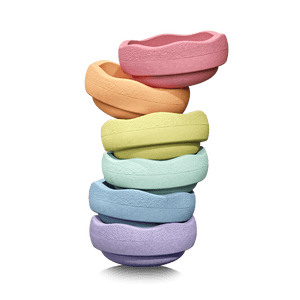 Die sechs Pastellfarben des Stapelstein MINI Sets