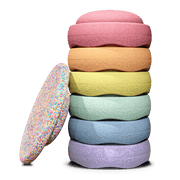Stapelstein® Rainbow Pastell Bundle 6 + Balance Board Super Confetti