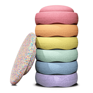 Stapelstein® Rainbow Pastel 6 Bundle + Board Super Confetti