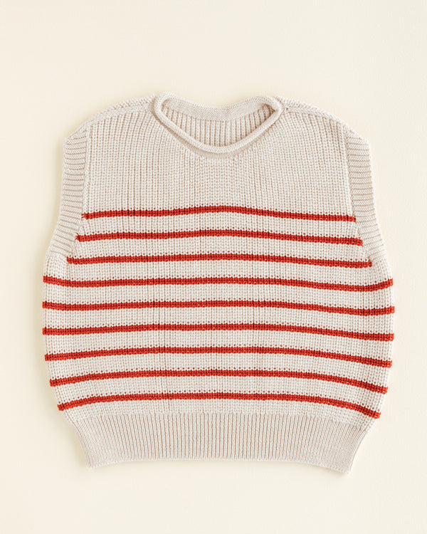 Merino-Weste Harvey Cream / Red