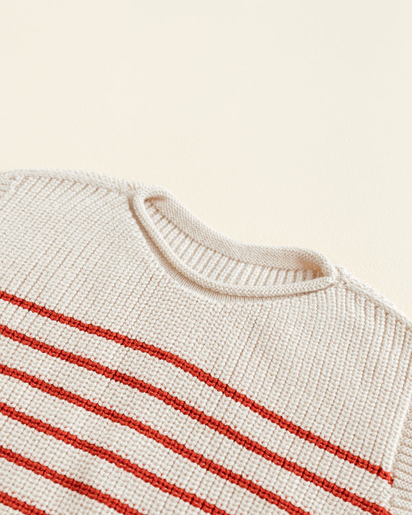 Merino-Weste Harvey Cream / Red