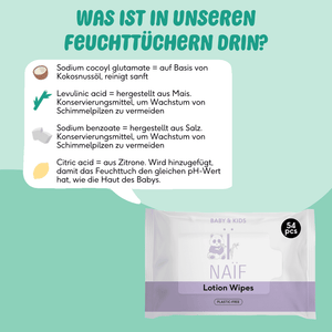 Naïf Care Feuchttücher aus nachhaltigen Holzfasern ohne Plastik